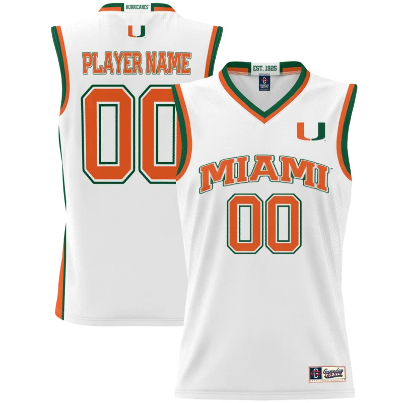 Miami Hurricanes Jersey Gameday Greats White Pick A Player Lightweight Jersey