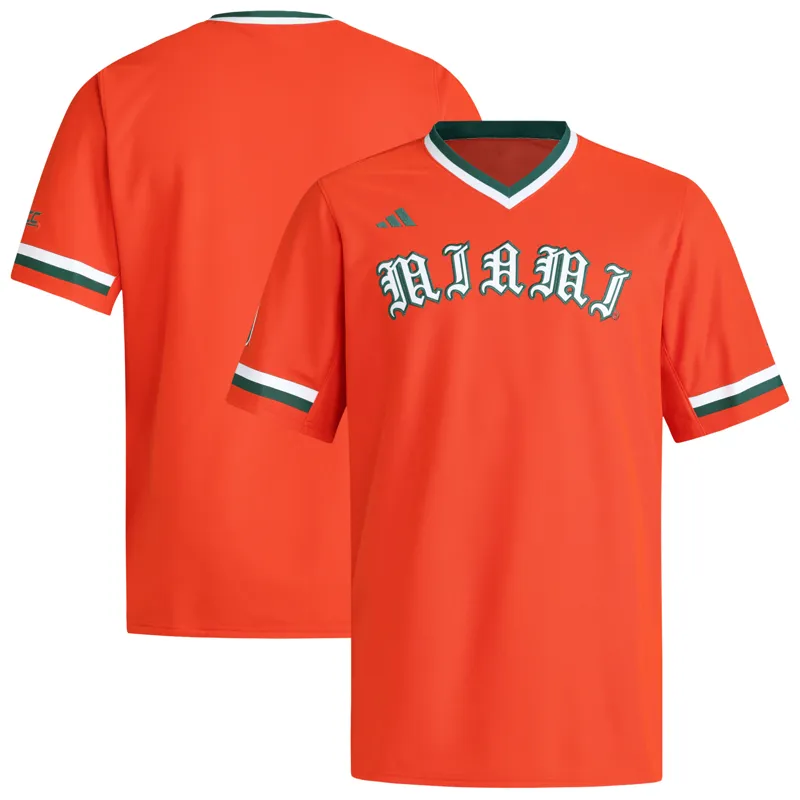 Miami Hurricanes Jersey Orange V Neck Jersey - Image 2