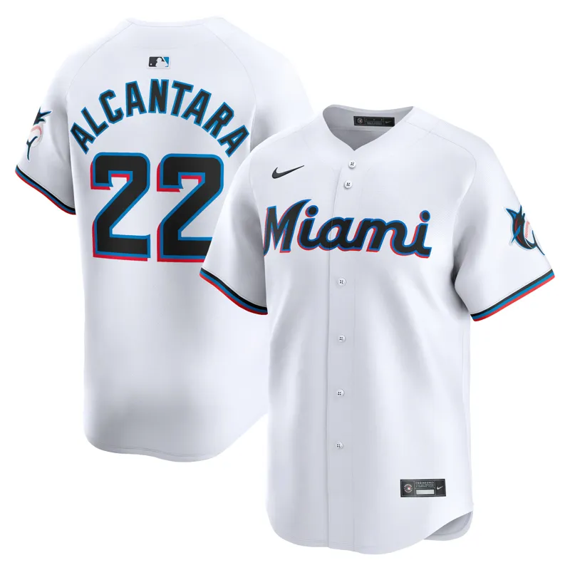 Miami Marlins Jersey Sandy Alcantara White Home Limited Player Jersey - Image 2
