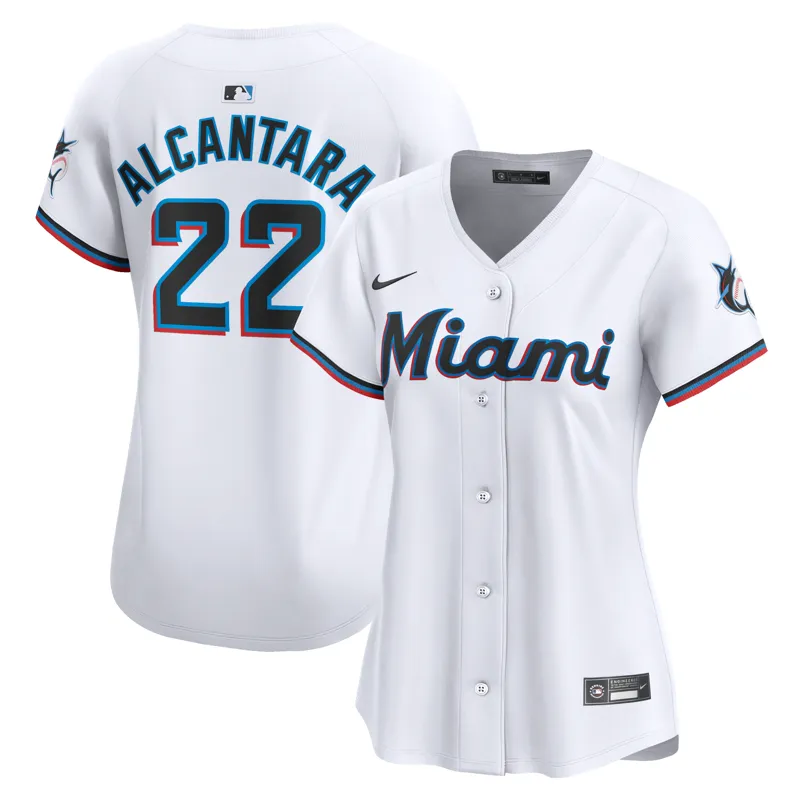 Miami Marlins Jersey Sandy Alcantara White Home Limited Player Jersey