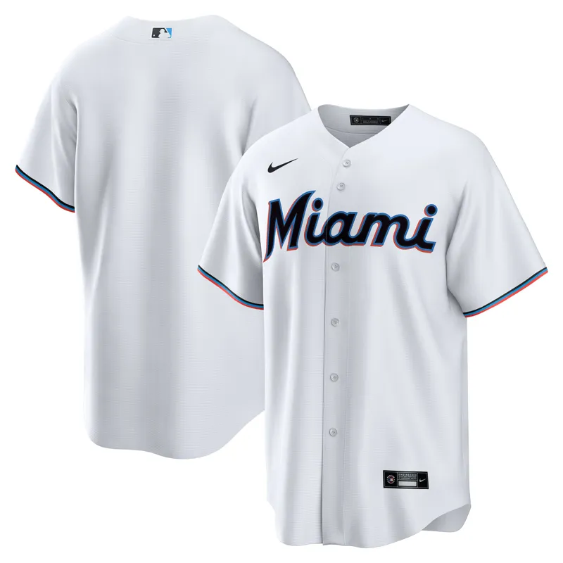 Miami Marlins Jersey White Home Big & Tall Jersey