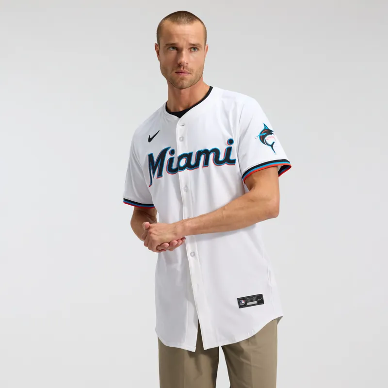 Miami Marlins Jersey White Home Elite Jersey