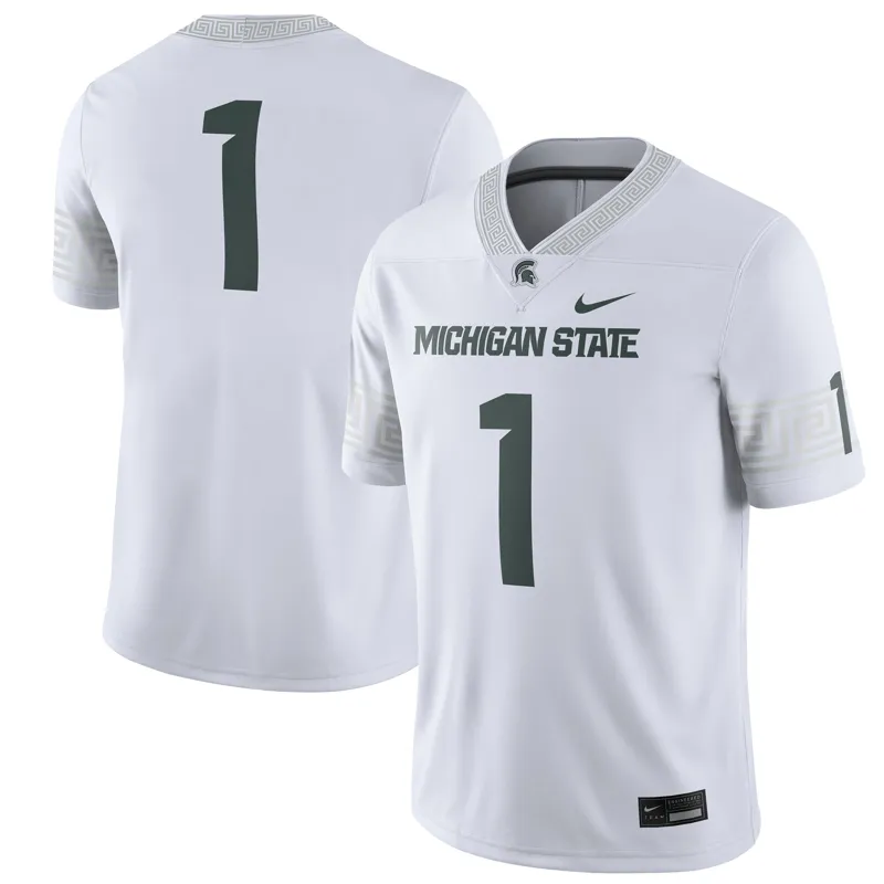 Michigan State Spartans Jersey #1 White Game Jersey - Image 3