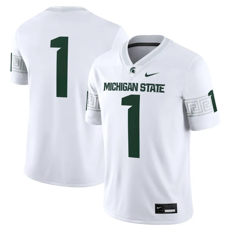 Michigan State Spartans Jersey #1 White Game Jersey