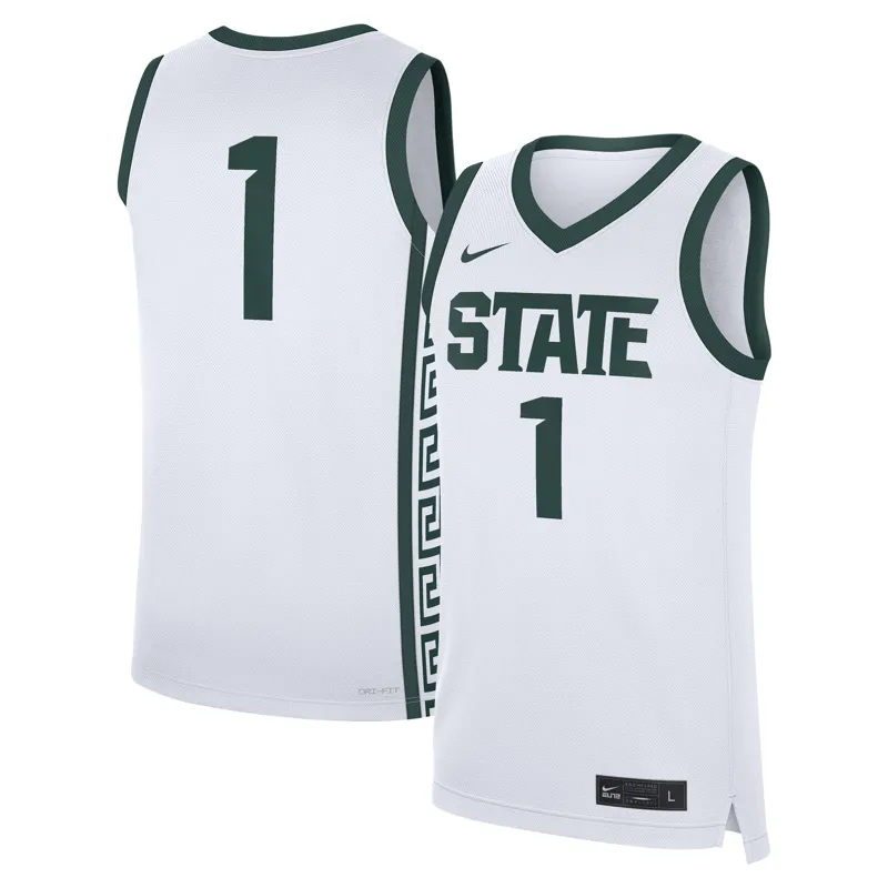 Michigan State Spartans Jersey #1 White Game Jersey - Image 5