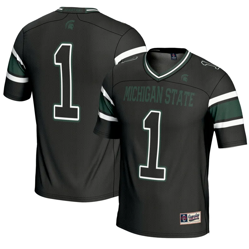 Michigan State Spartans Jersey Gameday Greats #1 Black Endzone Jersey - Image 2