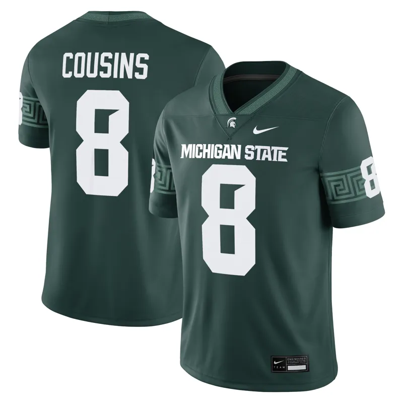 Michigan State Spartans Jersey Kirk Cousins Green Alumni Game Jersey