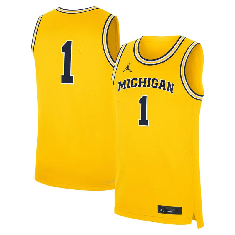 Michigan Wolverines Jersey Garb #1 Blue Jersey - Image 5