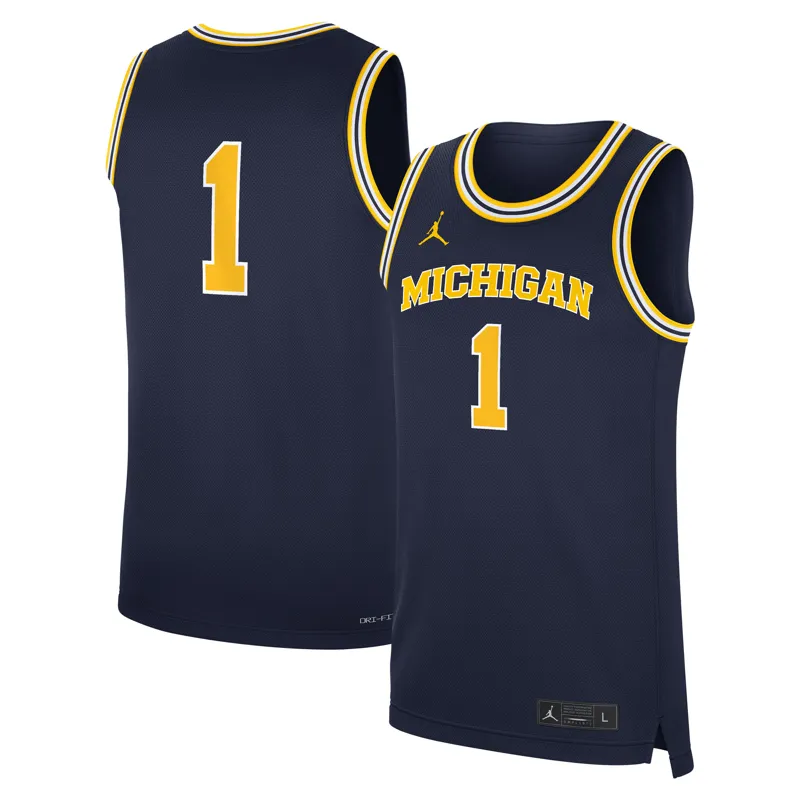 Michigan Wolverines Jersey Jordan Brand #1 White Game Jersey - Image 5