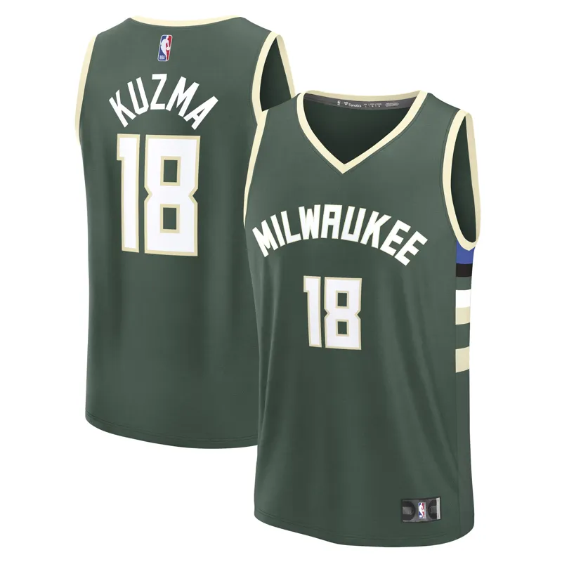 Milwaukee Bucks Jersey Kyle Kuzma Hunter Green Fast Break Player Icon Edition Jersey