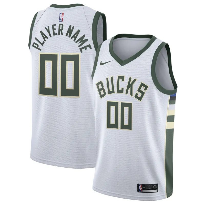 Milwaukee Bucks Jersey White 2020-21 Swingman Custom Association Edition Jersey