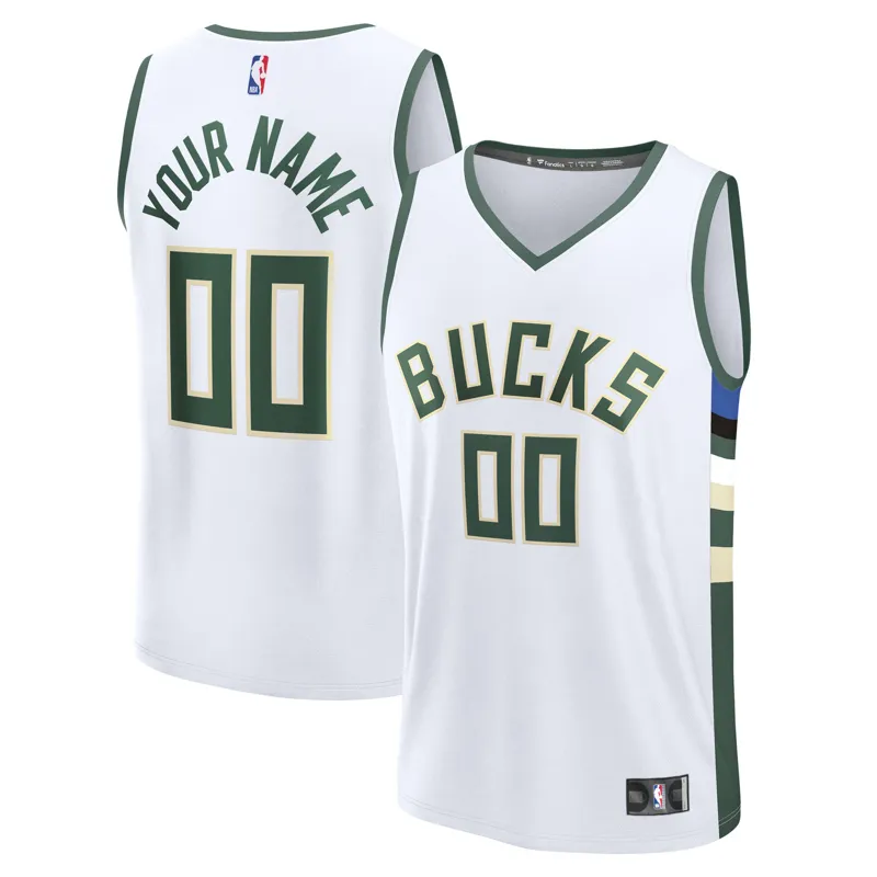 Milwaukee Bucks Jersey White 2020-21 Swingman Custom Association Edition Jersey - Image 3