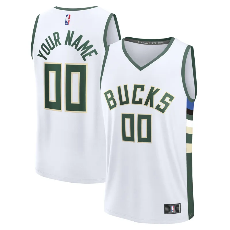 Milwaukee Bucks Jersey White 2020-21 Swingman Custom Association Edition Jersey - Image 2