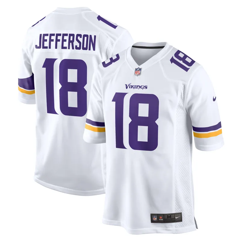 Minnesota Vikings Jersey Justin Jefferson White Game Player Jersey