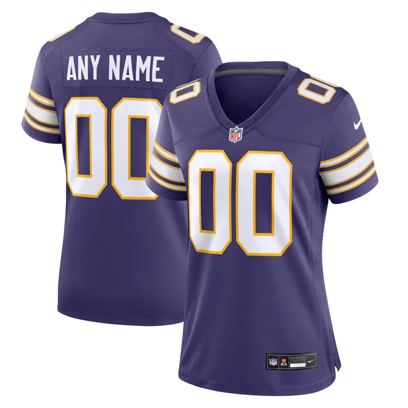 Minnesota Vikings Jersey Purple Classic Custom Game Jersey