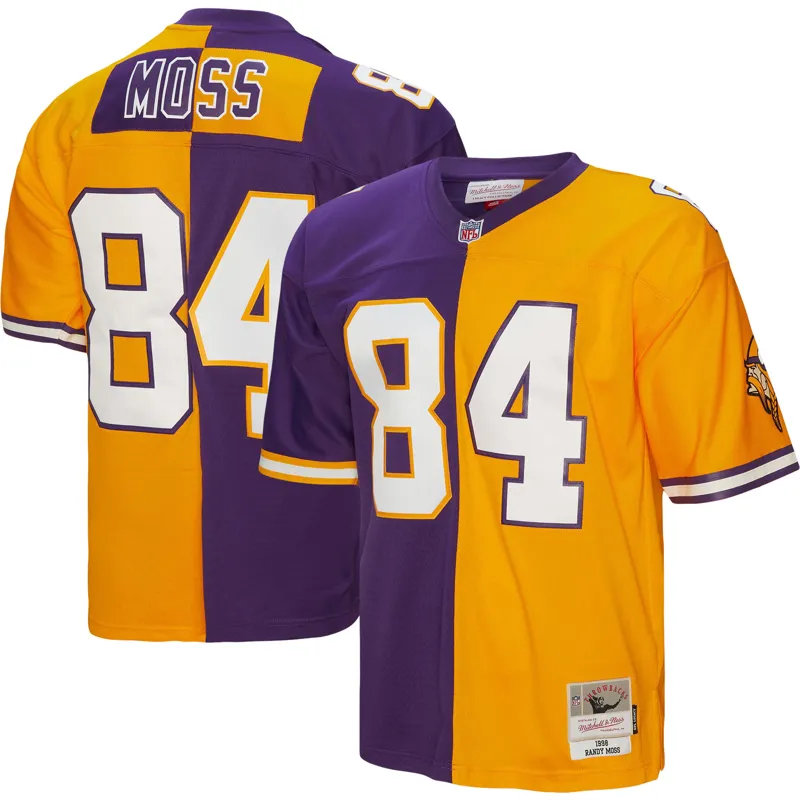 Minnesota Vikings Jersey Randy Moss Purple Gold 1998 Split Legacy Jersey