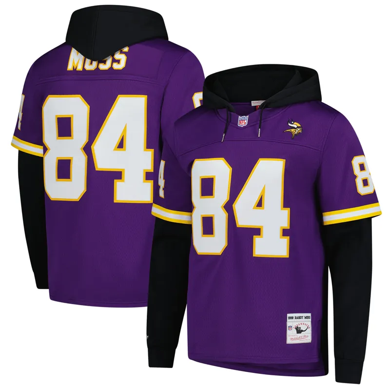 Minnesota Vikings Jersey Randy Moss Purple Player Name & Hoodie Legacy Jersey