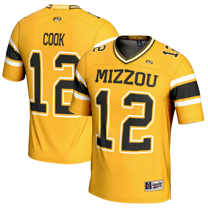 Missouri Tigers Jersey Gameday Greats Brady Cook Gold Player Jersey