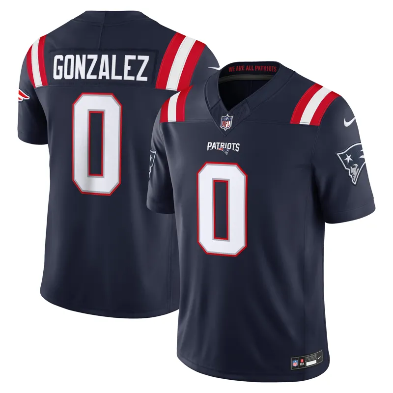 New England Patriots Jersey Christian Gonzalez Navy Team Game Jersey - Image 3