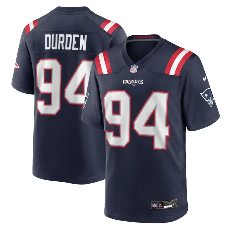 New England Patriots Jersey Cory Durden Navy Team Game Jersey