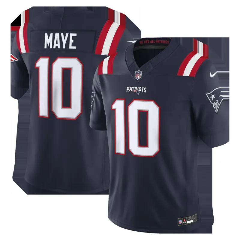 New England Patriots Jersey Drake Maye Navy Vapor Fuse Stitched Limited Jersey