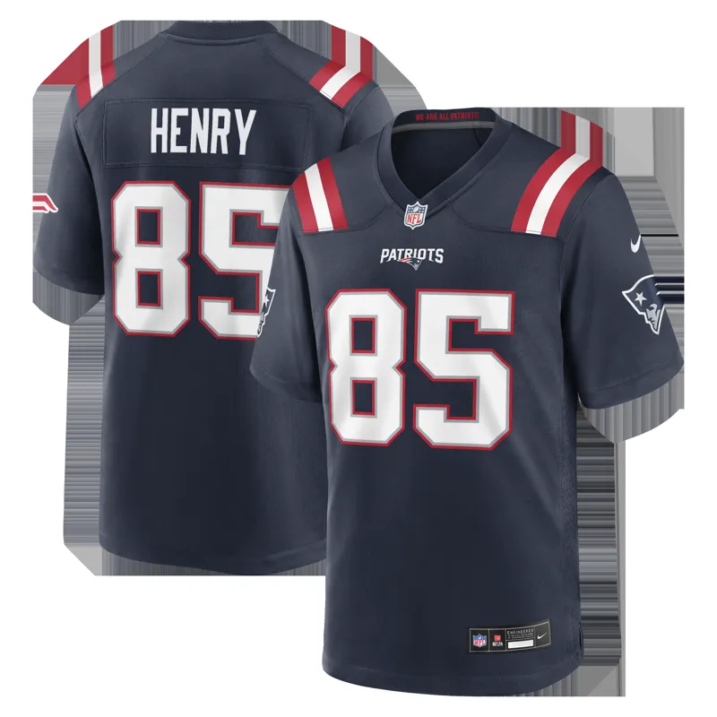 New England Patriots Jersey Hunter Henry Navy Game Jersey - Image 3