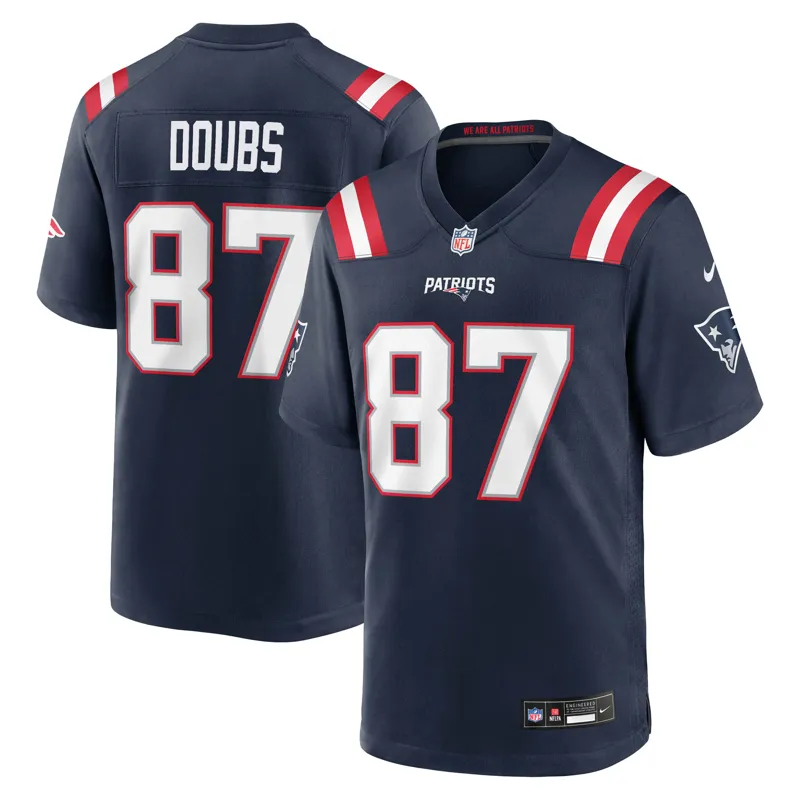 New England Patriots Jersey Romeo Doubs Navy Game Jersey - Image 2