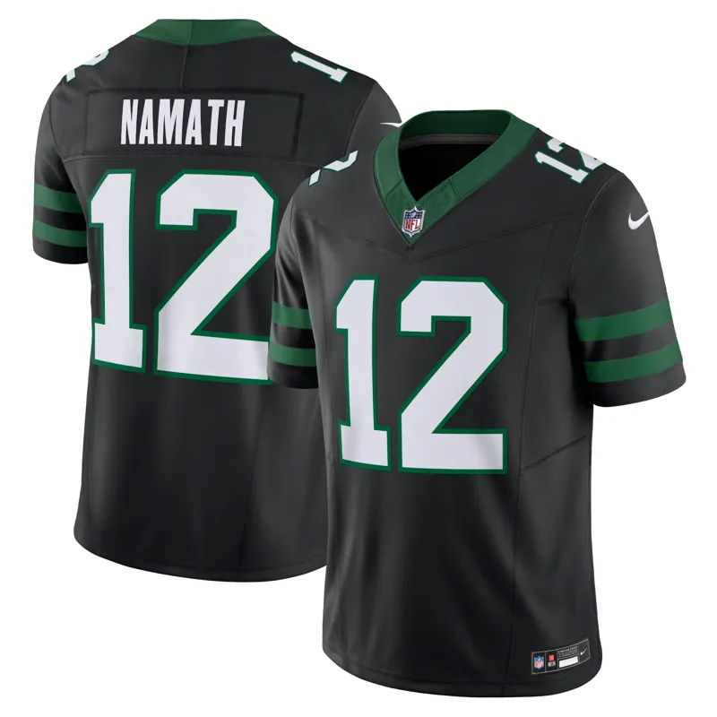 New York Jets Jersey Joe Namath Legacy Black Alternate Retired Player Game Jersey - Image 3