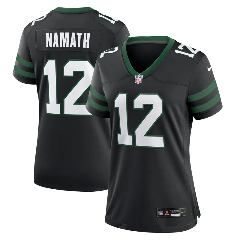 New York Jets Jersey Joe Namath Legacy Black Retired Player Alternate Game Jersey