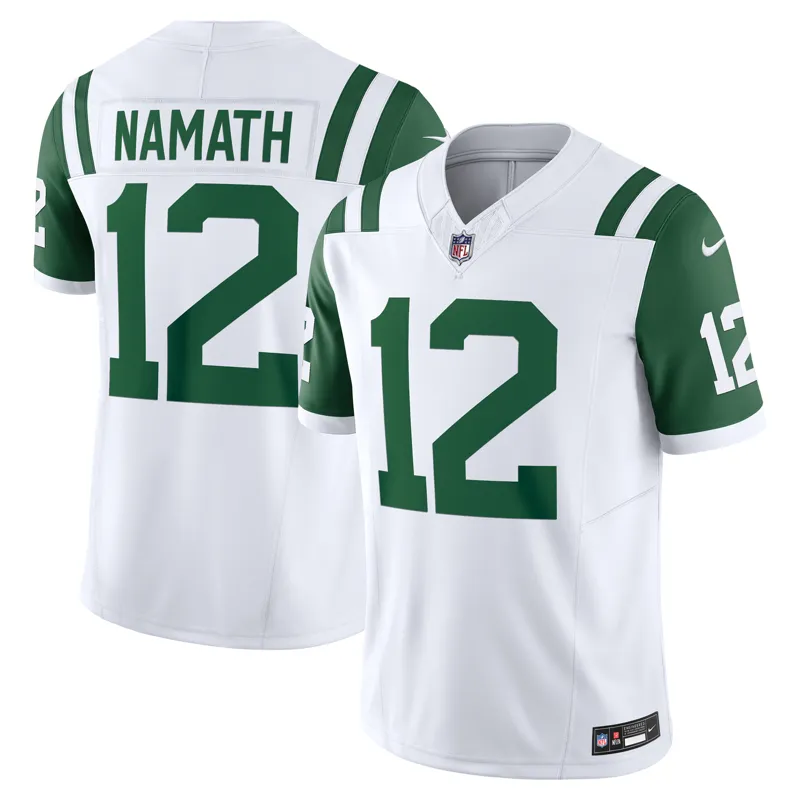 New York Jets Jersey Joe Namath White Classic Alternate Retired Player Game Jersey - Image 2