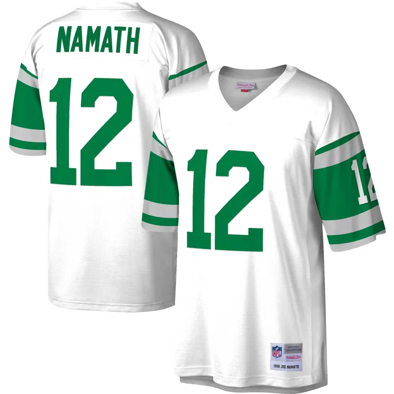 New York Jets Jersey Joe Namath White Classic Alternate Retired Player Game Jersey - Image 3