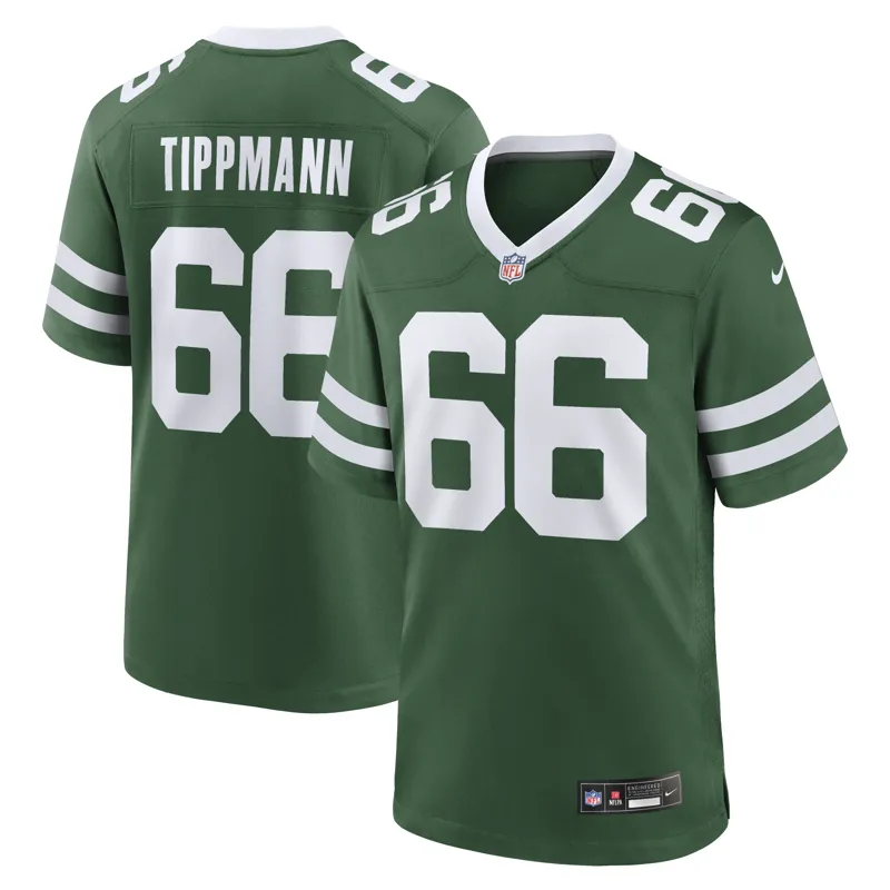 New York Jets Jersey Joe Tippmann Legacy Green Team Game Jersey