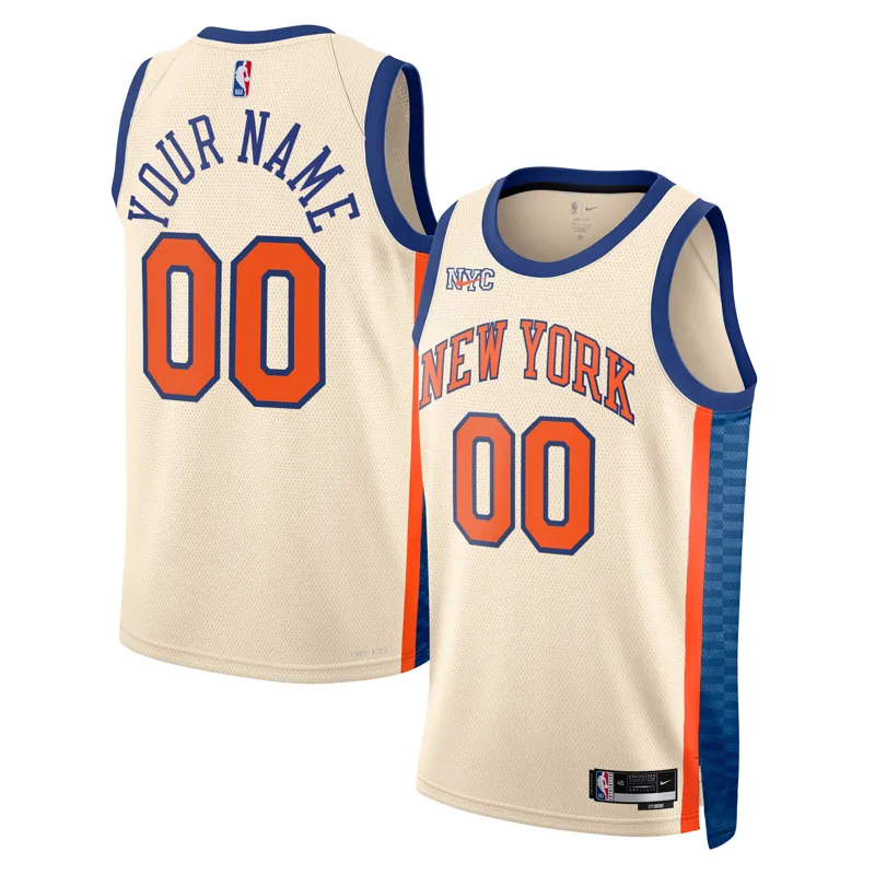 New York Knicks Jersey Cream 2025-26 City Edition Swingman Custom Jersey