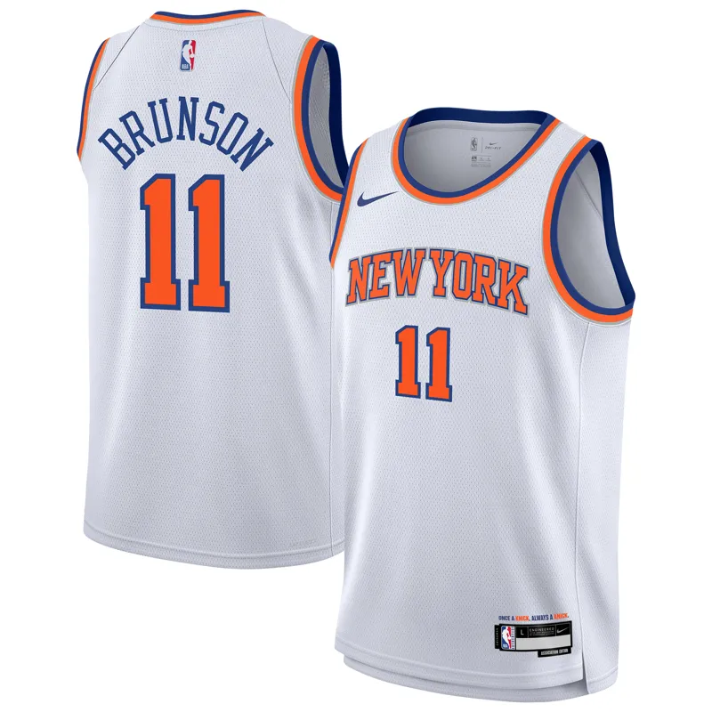 New York Knicks Jersey Jalen Brunson Blue Fast Break Player Icon Edition Jersey - Image 5