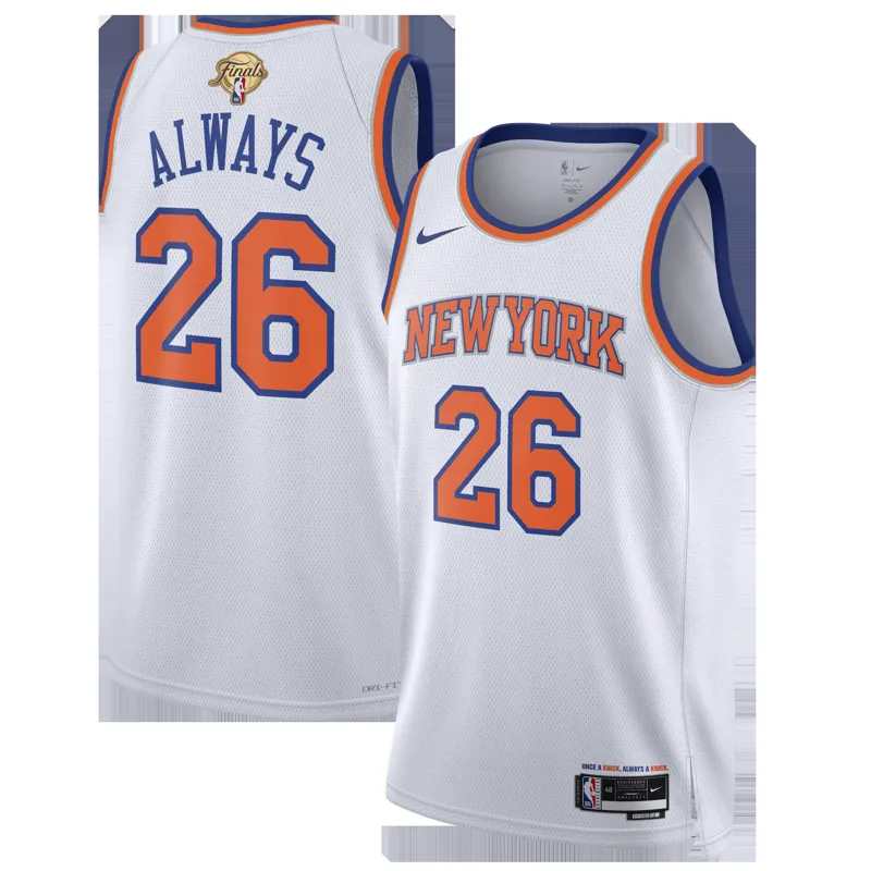 New York Knicks Jersey White 2026 Nba Finals Champions Always #26 Swingman Association Edition