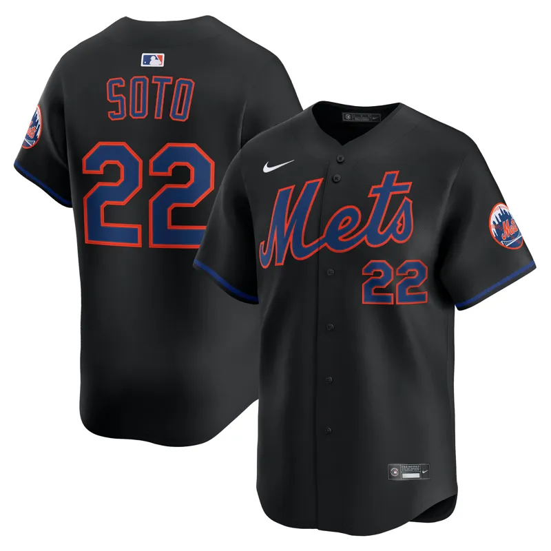 New York Mets Jersey Juan Soto Black Alternate Limited Player Jersey