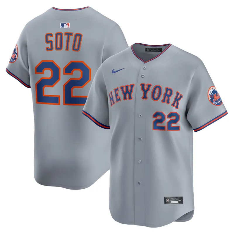 New York Mets Jersey Juan Soto Gray Road Limited Player Jersey