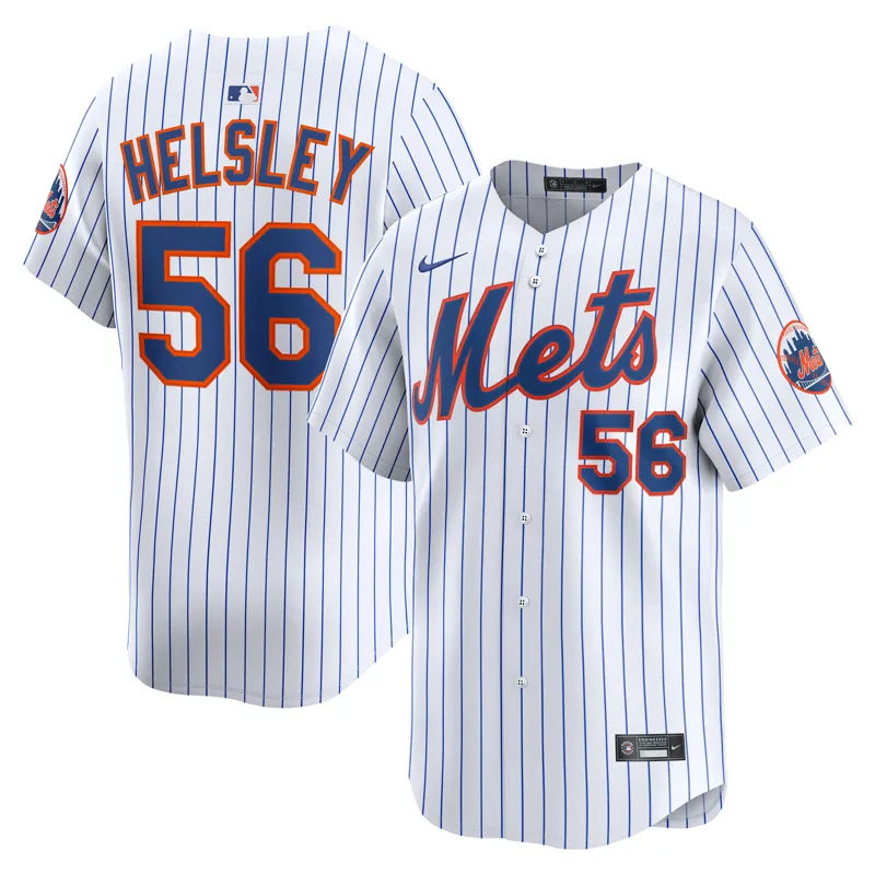 New York Mets Jersey Ryan Helsley White Home Limited Player Jersey