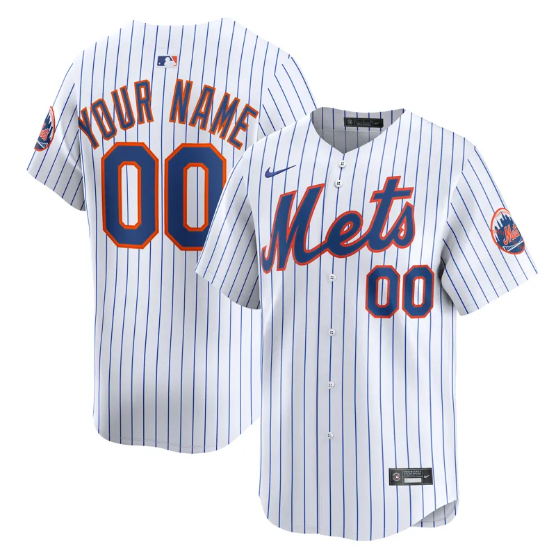 New York Mets Jersey White Home Limited Custom Jersey