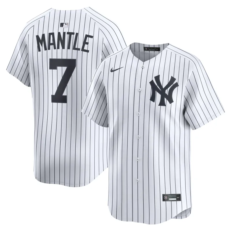 New York Yankees Jersey Mickey Mantle White Home Limited Player Jersey
