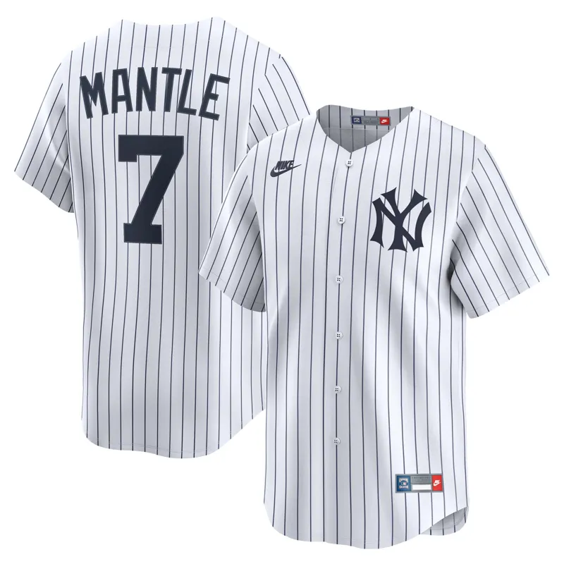 New York Yankees Jersey Mickey Mantle White Home Limited Player Jersey - Image 2