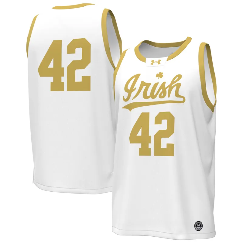 Notre Dame Fighting Irish Jersey Under Armour #42 White Jersey