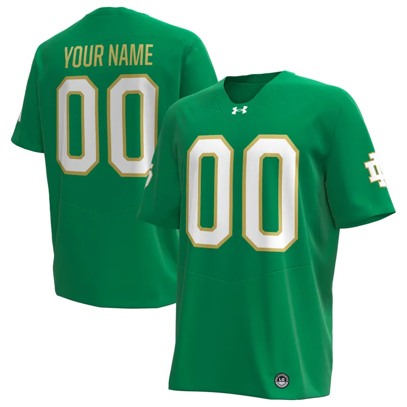 Notre Dame Fighting Irish Jersey Under Armour Kelly Green Custom Jersey