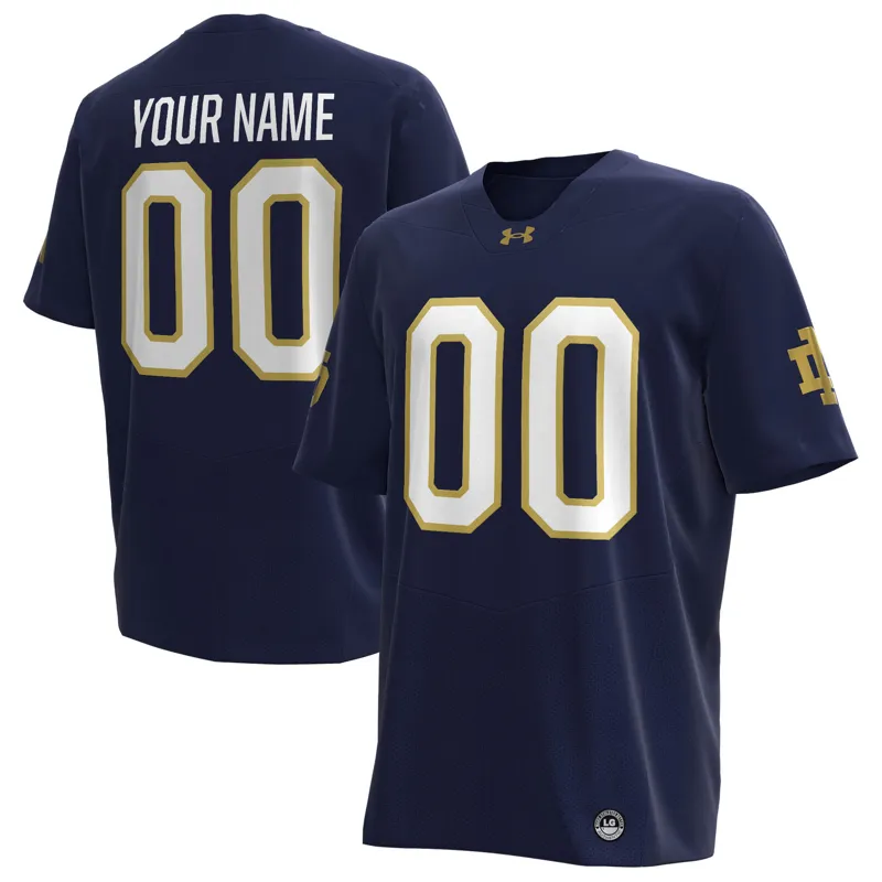 Notre Dame Fighting Irish Jersey Under Armour Navy Custom Alternate Jersey - Image 2