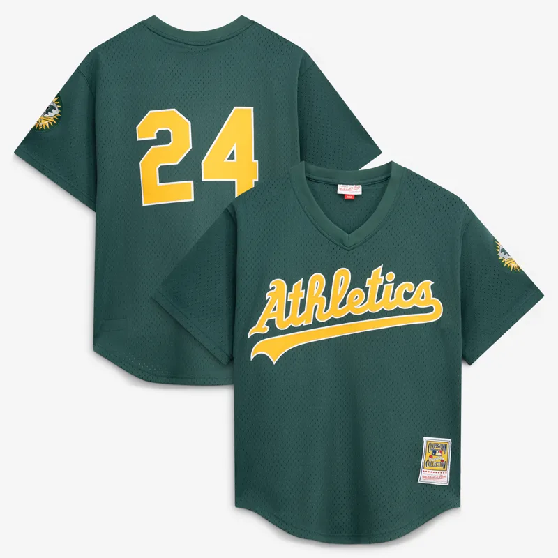 Oakland Athletics Jersey Rickey Henderson Green Batting Practice Jersey