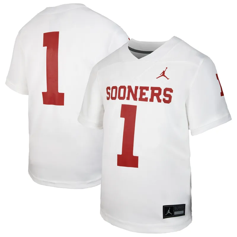Oklahoma Sooners Jersey Jordan Brand #1 White Untouchable Game Jersey
