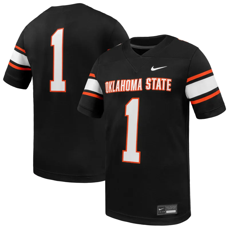 Oklahoma State Cowboys Jersey #1 Black Game Jersey - Image 2