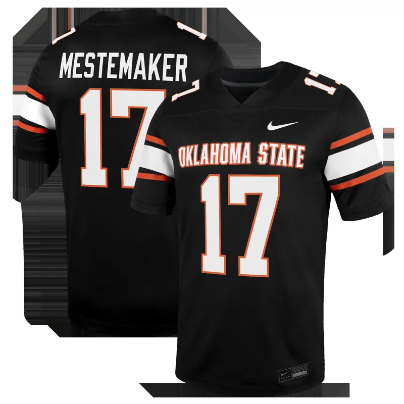 Oklahoma State Cowboys Jersey Black Pick A Player Game Jersey - Image 4