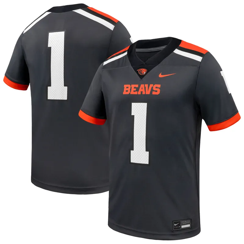 Oregon State Beavers Jersey #1 Anthracite Game Jersey