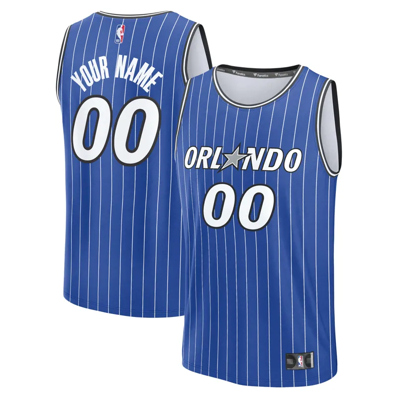 Orlando Magic Jersey Blue Fast Break Custom Icon Edition Jersey